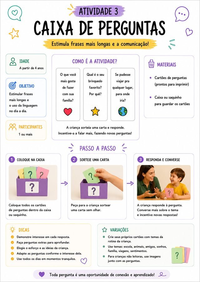 Amostra de atividade 3 do material Fala em Casa