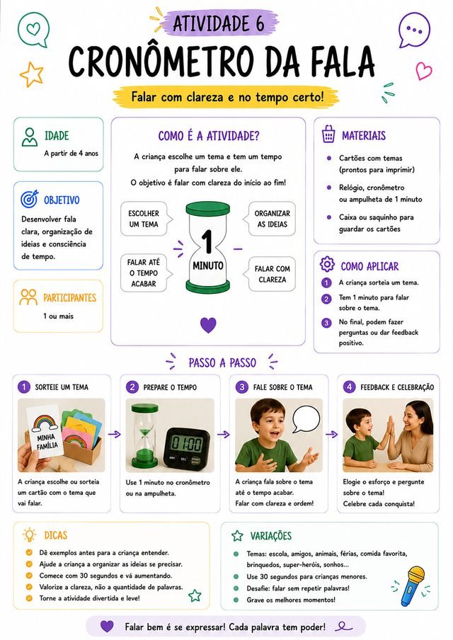 Amostra de atividade 6 do material Fala em Casa
